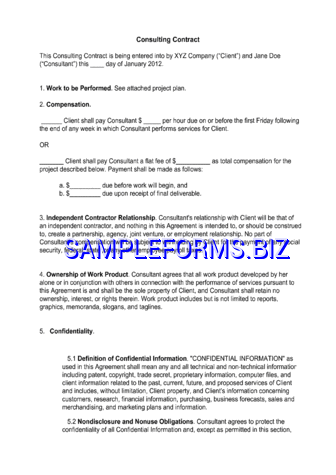 Consulting Contract pdf free